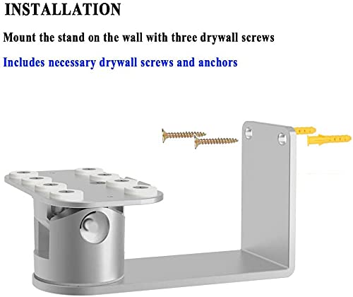 ATOPHK Echo Show 8 Wall Mount Stand, Aluminum Swivel Stand for Amazon Echo Show 8, Horizontal 360 Rotation Base White+Silver ES013-02 - Image 2