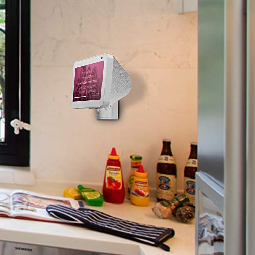 ATOPHK Echo Show 8 Wall Mount Stand, Aluminum Swivel Stand for Amazon Echo Show 8, Horizontal 360 Rotation Base White+Silver ES013-02 - Image 4