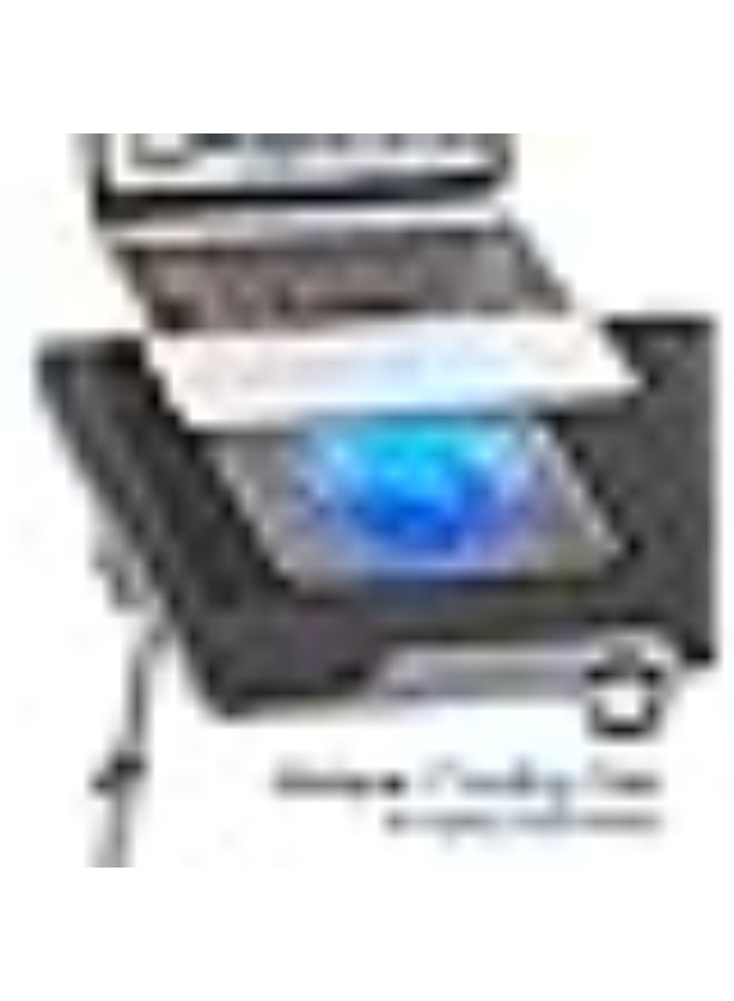 طاولة لابتوب للسرير – طاولة قابلة للتعديل والطّي من Gimars مع مروحة USB للتبريد، سطح واسع يناسب لابتوب حتى 17 بوصة، للاستخدام على الأريكة أو السرير أو الأرض - Image 3