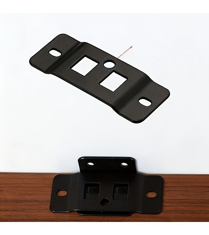 48pcs Black L Shaped Metal Fasteners Set with Screws for Furniture Shelves - Image 3