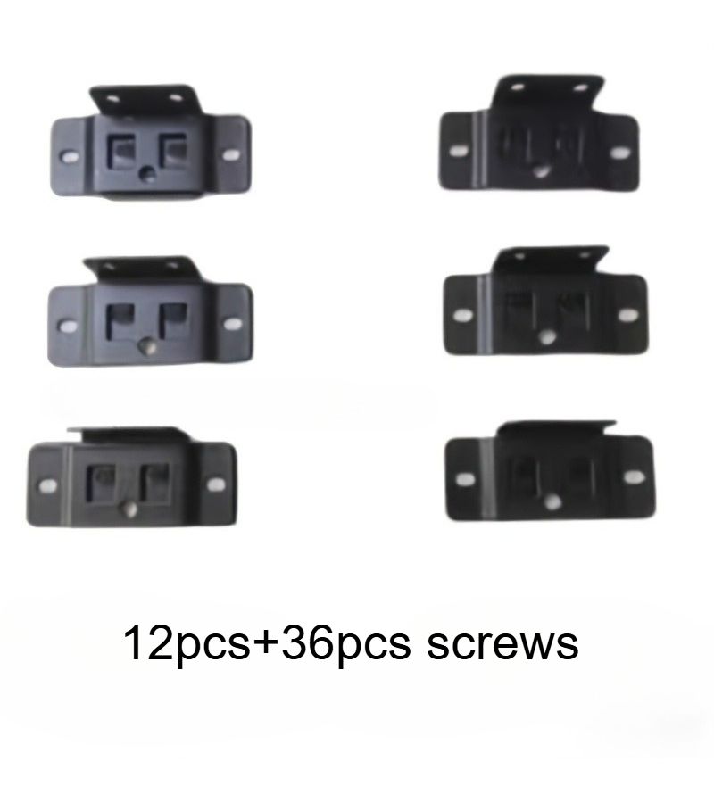 48pcs Black L Shaped Metal Fasteners Set with Screws for Furniture Shelves - Image 1
