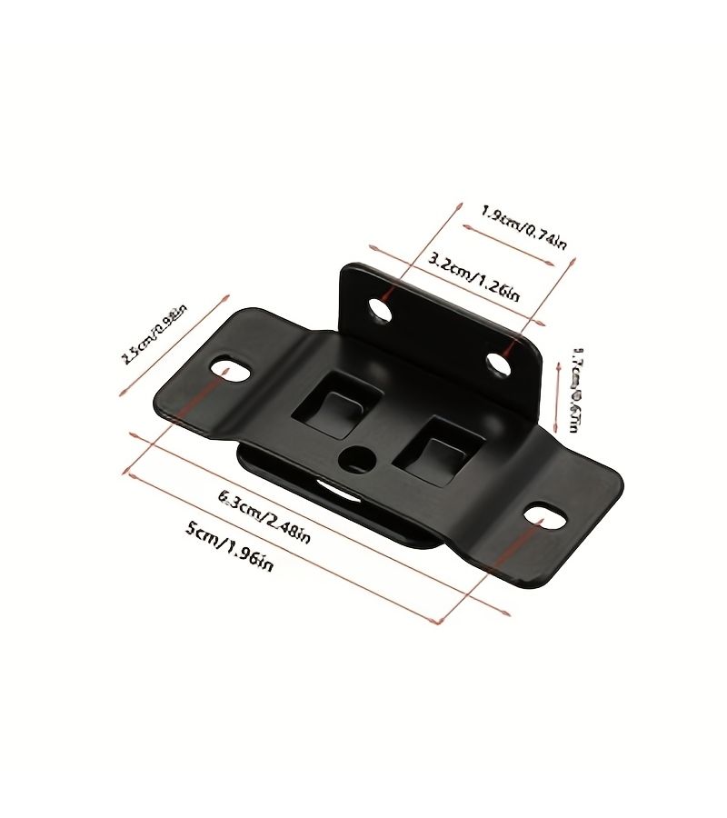 48pcs Black L Shaped Metal Fasteners Set with Screws for Furniture Shelves - Image 5