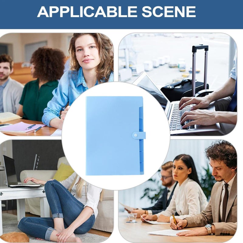 Sky Blue A4 Document Organizer Portable Storage For Office Home School - Image 5