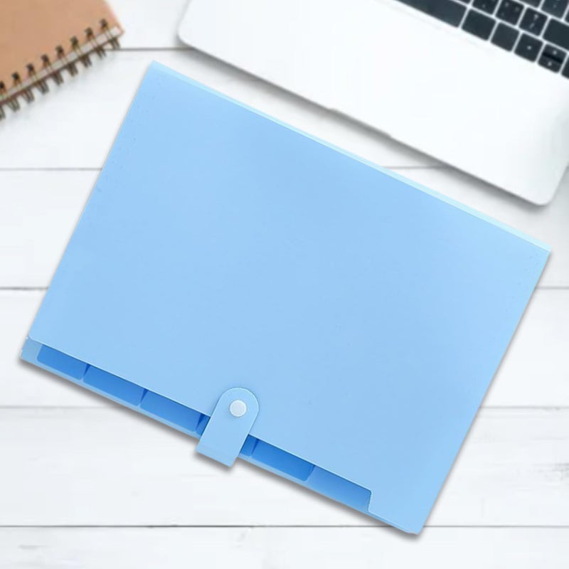 Sky Blue A4 Document Organizer Portable Storage For Office Home School - Image 3