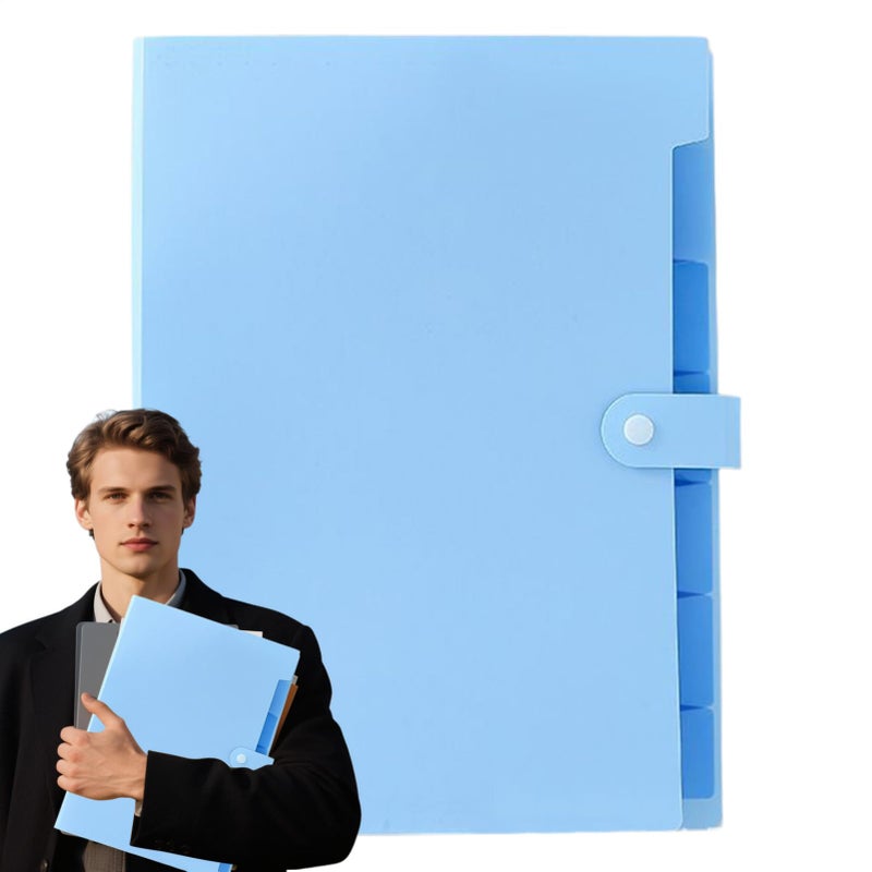 Sky Blue A4 Document Organizer Portable Storage For Office Home School - Image 2