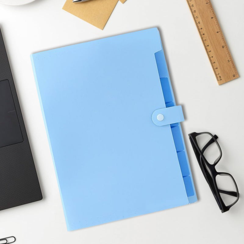 Sky Blue A4 Document Organizer Portable Storage For Office Home School - Image 4
