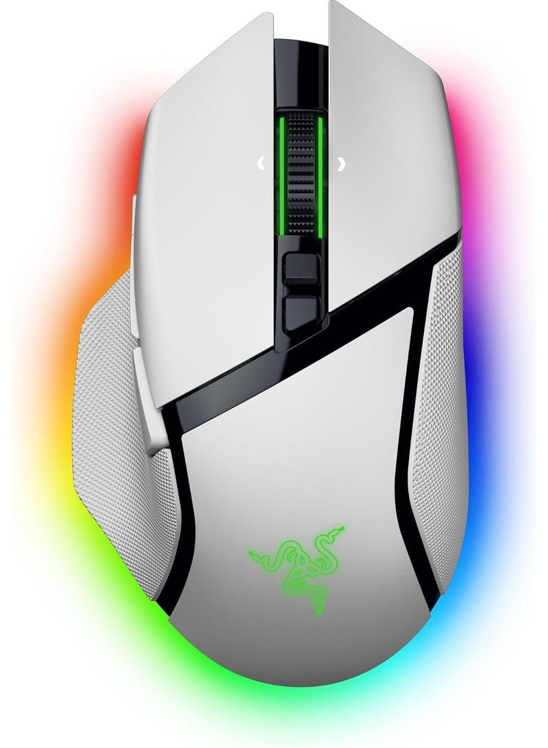 Razer Basilisk V3 Pro 35K Wireless Gaming Mouse, Right-Handed, Focus Pro 35K Optical Sensor Gen-2, 35000 Max DPI, Optical Mouse Switches Gen-3, 4-Way HyperScroll Tilt Wheel, White | RZ01-05240200-R3G1 - Image 1