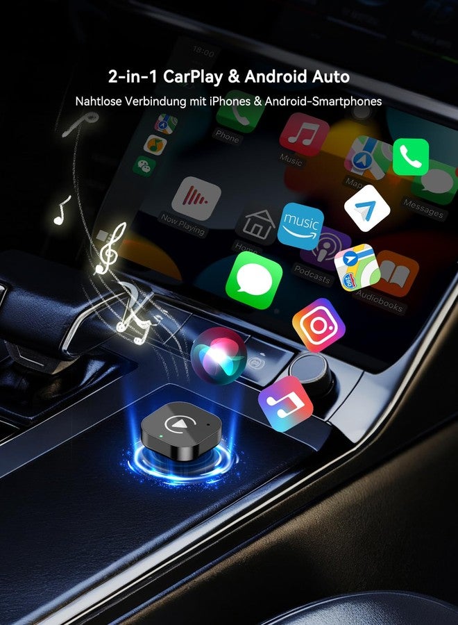 Hyphoon Wireless CarPlay & Android Auto Adapter, Upgraded Mini USB/USB-C Plug & Play Bluetooth Dongle Converts Factory Wired to Wireless CarPlay/Android Auto, Dual-Band WiFi, Stable Connection - Image 3