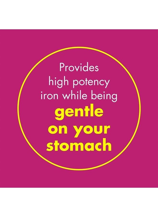 45mg Iron Supplement for Iron Deficiency, Slow Release, High Potency, Easy to Swallow Tablets - 30 Count (Pack of 3)