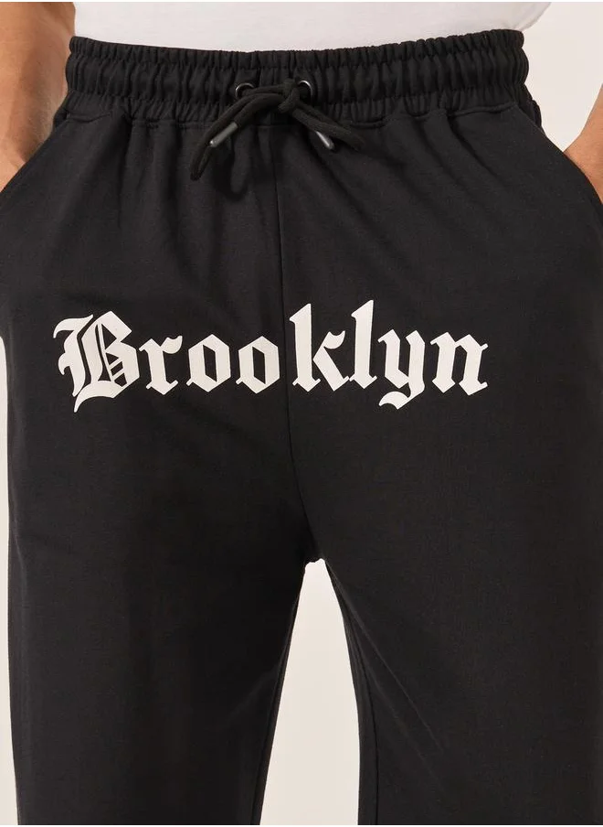 Styli Slogan Print Oversized Joggers