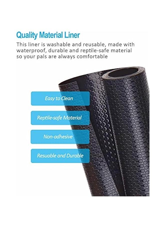 Generic - Bearded Dragon Tank Accessories, Reptile Terrarium Liner Substrate for Leopard Gecko, Snake, Lizard and Tortoise, Non-Adhesive Reptile Carpet Bedding for Reptile Tank, Black - Image 1