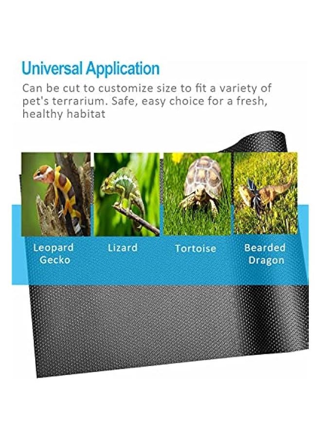Generic - Bearded Dragon Tank Accessories, Reptile Terrarium Liner Substrate for Leopard Gecko, Snake, Lizard and Tortoise, Non-Adhesive Reptile Carpet Bedding for Reptile Tank, Black - Image 1