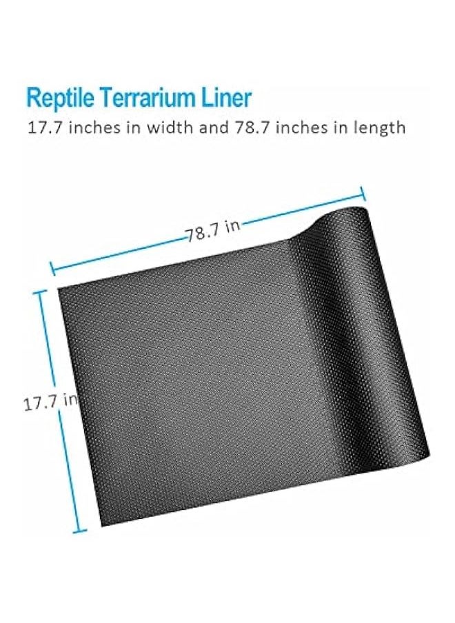 Generic - Bearded Dragon Tank Accessories, Reptile Terrarium Liner Substrate for Leopard Gecko, Snake, Lizard and Tortoise, Non-Adhesive Reptile Carpet Bedding for Reptile Tank, Black - Image 1