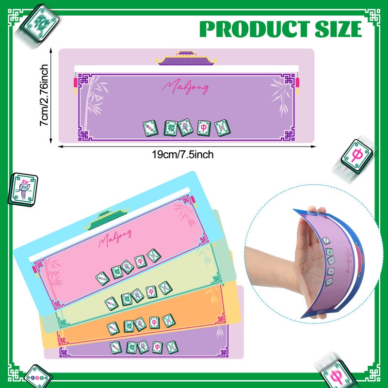 Faccito 4 Pcs Mahjong Card Guide and Line Finder for Strategy Tool for Beginners, for Travel, Parties, Competitions, Game Nights(7.48 x 2.76 Inches,Cute,Macron Color) - Image 2