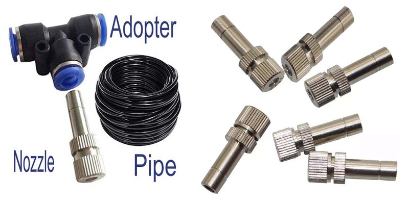 DIY Crafts 3 Pcs, Only Metal Misting Nozzle + Adopeter, Water Misting Cooling System Summer Sprinkler Nozzle Outdoor Greenhouse Pond Spray Watering Spra (3 Pcs, Only Metal Misting Nozzle + Adopeter) - Image 2