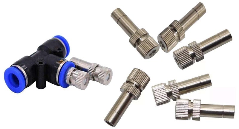 DIY Crafts 3 Pcs, Only Metal Misting Nozzle + Adopeter, Water Misting Cooling System Summer Sprinkler Nozzle Outdoor Greenhouse Pond Spray Watering Spra (3 Pcs, Only Metal Misting Nozzle + Adopeter) - Image 3