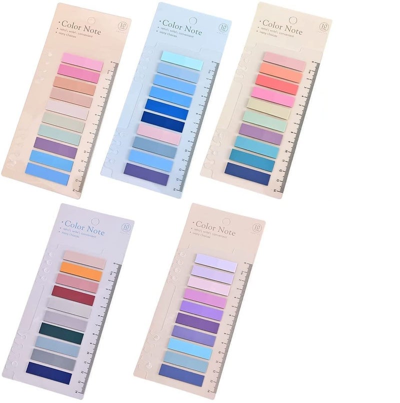 CLOSAL Sticky Tabs (5 Packs | 1000 Pcs) - Multi-Coloured Page Markers & Transparent Sticky Notes - Image 1