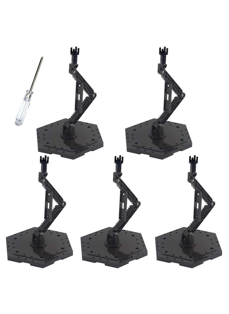 XISTEST XISTEST Hobby Action Base Model Stand Hobby Display Stand Compatible with Gundam HG RG 1144 Scale Figure Models Black 5pcs 