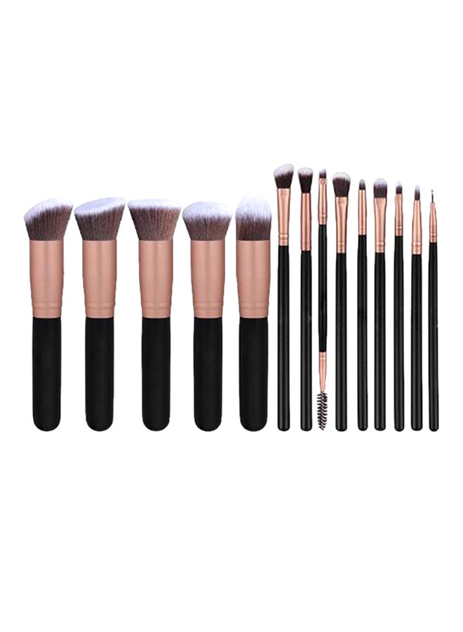 Generic 14-Piece Makeup Multi Use Brush Set Rose Gold/Black  - Image 2