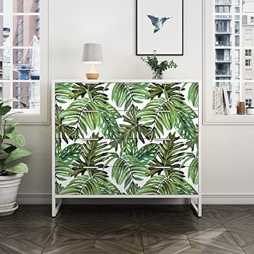 lenify Tropical Peel and Stick Wallpaper Jungle Contact Paper 17.7inch x 118.1inch Palm Leaf Contact Paper Peel and Stick Green Palm Wallpaper Tropical Leaf Removable Decorative Vinyl - Image 4