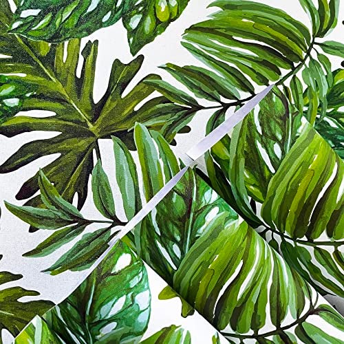 lenify Tropical Peel and Stick Wallpaper Jungle Contact Paper 17.7inch x 118.1inch Palm Leaf Contact Paper Peel and Stick Green Palm Wallpaper Tropical Leaf Removable Decorative Vinyl - Image 5