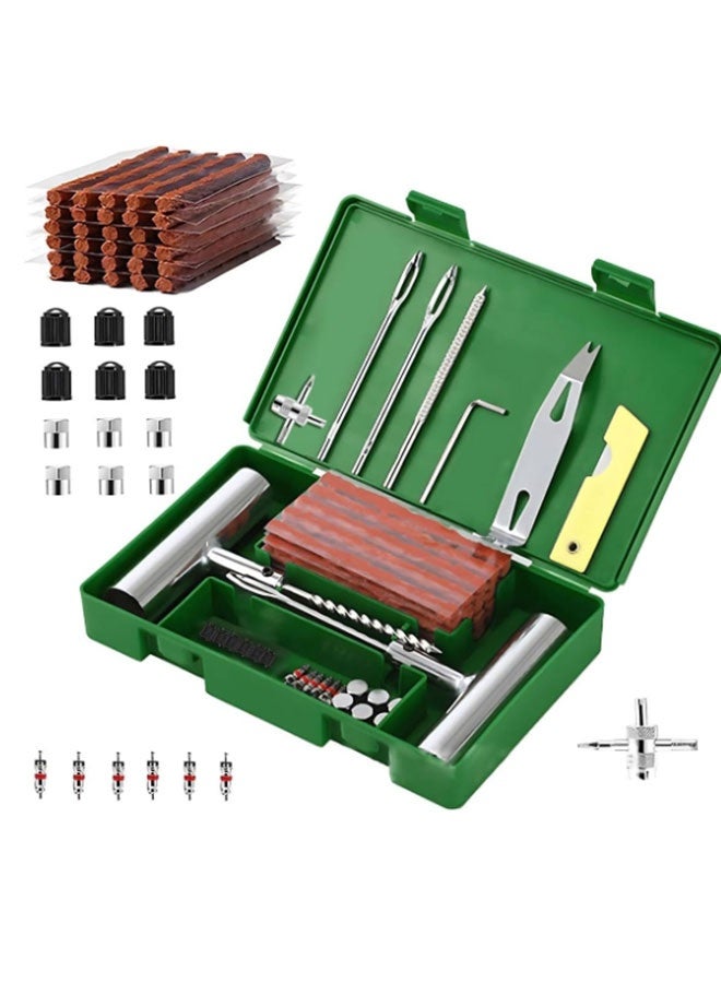 All-in-One Tire Repair Kit: 58-Piece Set for DIY Puncture Fixes Works on Cars, Bikes, Trucks, Even in Rain or Snow - Image 1