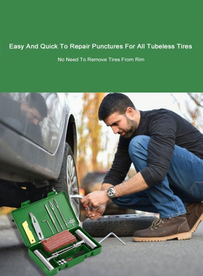 All-in-One Tire Repair Kit: 58-Piece Set for DIY Puncture Fixes Works on Cars, Bikes, Trucks, Even in Rain or Snow - Image 2