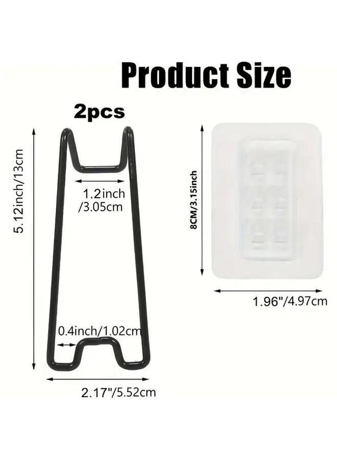 2 Pack Self Adhesive Heavy Duty Steel Picture Frame Easels 5.9 10.2 Inch Black - Image 3