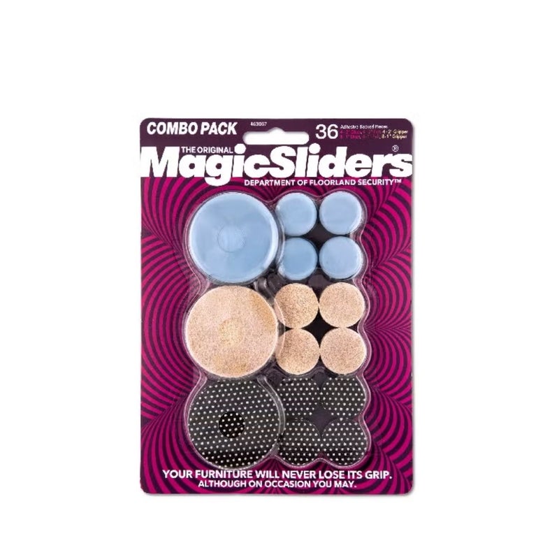 ماجيك سلايدرز مجموعة ماجيك سلايدرز كومبو – مجموعة من ٣٦ قطعة من وسادات الأثاث متعددة الأسطح مع اللباد والمطاط - Image 1