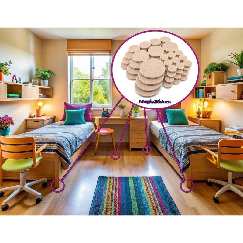 ماجيك سلايدرز مجموعة ماجيك سلايدرز كومبو – مجموعة من ٣٦ قطعة من وسادات الأثاث متعددة الأسطح مع اللباد والمطاط - Image 2