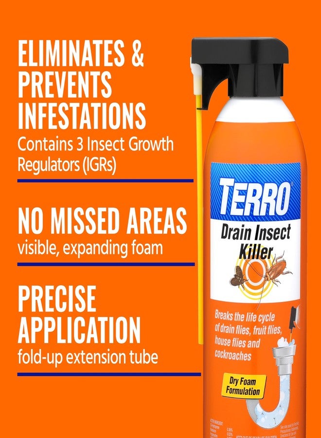 TERRO T590 Drain Insect Killer Foam 1-Pack - Indoor Infestation Treatment for Cockroaches, Drain Flies, House and Fruit Flies with Extension Tube Application - Image 3