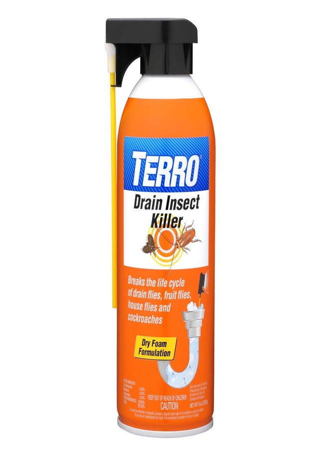 TERRO T590 Drain Insect Killer Foam 1-Pack - Indoor Infestation Treatment for Cockroaches, Drain Flies, House and Fruit Flies with Extension Tube Application - Image 1