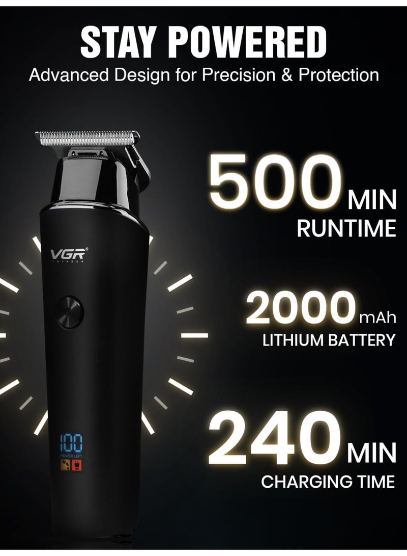 ماكينة حلاقة V-937 بثلاثة أمشاط للتدريج تعمل حتى 500 دقيقة أكثر من 8 ساعات بشاشة ديجيتال - Image 3