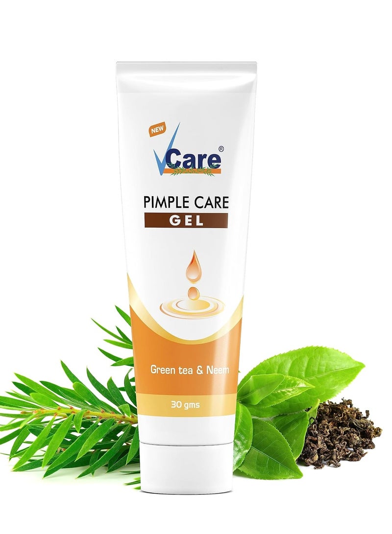 في كير جل العناية بالبثور من في كير لجميع أنواع البشرة، 30 جم مع الشاي الأخضر والنيم لإزالة بقع البثور، عبوة من قطعة واحدة - Image 1