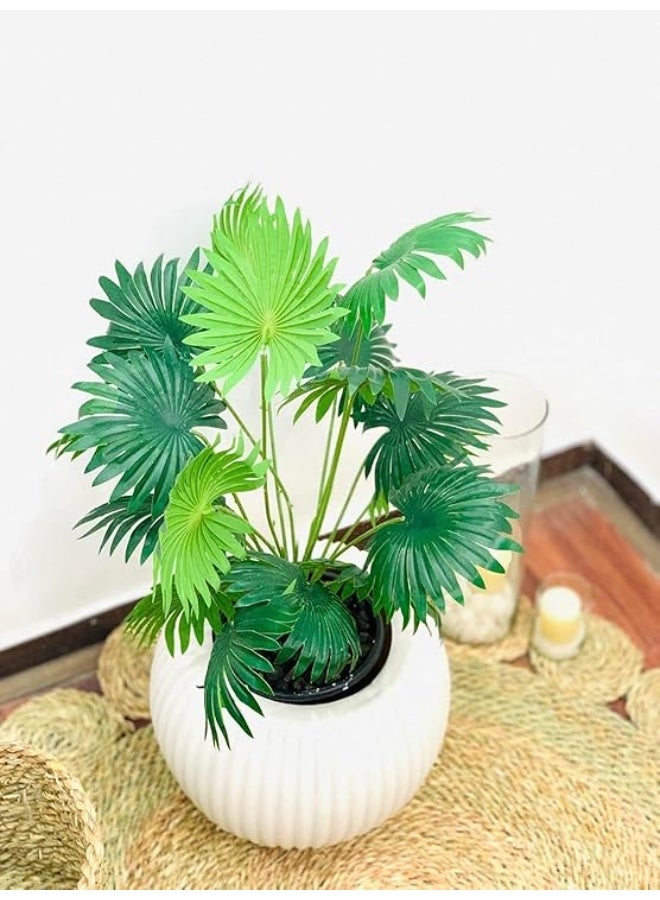 Elegant Artificial Decorative Plant in a Sleek White Pot - Image 2