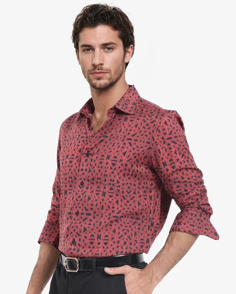 Rare Rabbit Men's Geometric Print Shirt