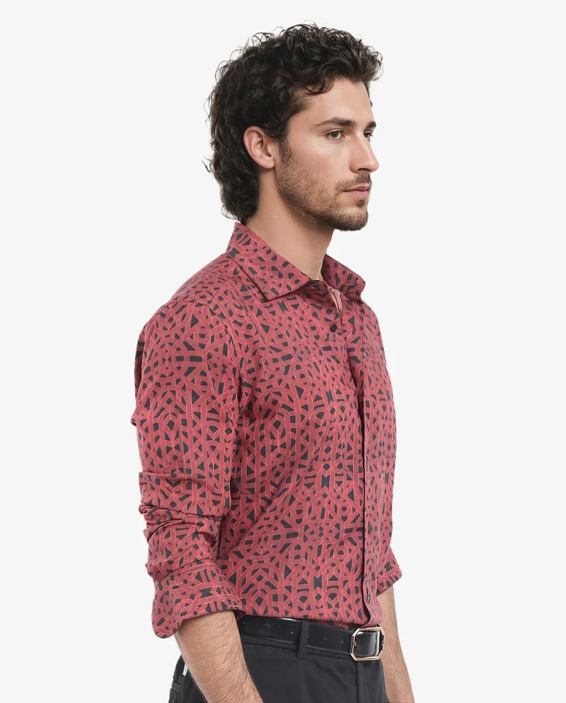 Rare Rabbit Men's Geometric Print Shirt
