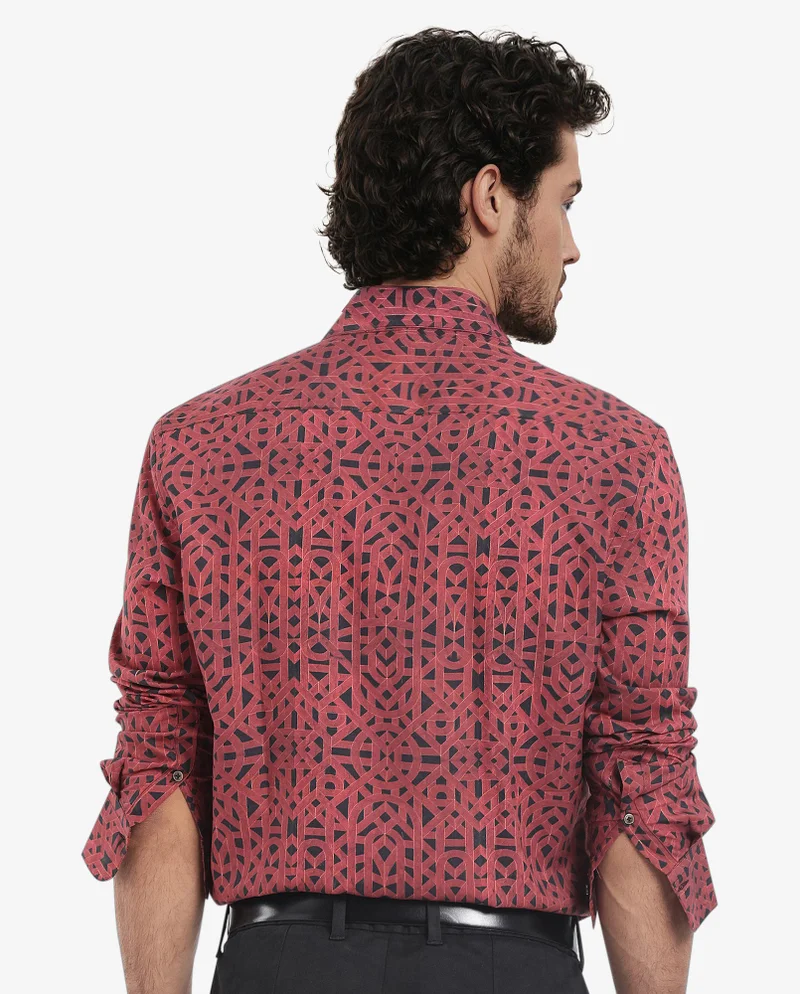 Rare Rabbit Men's Geometric Print Shirt