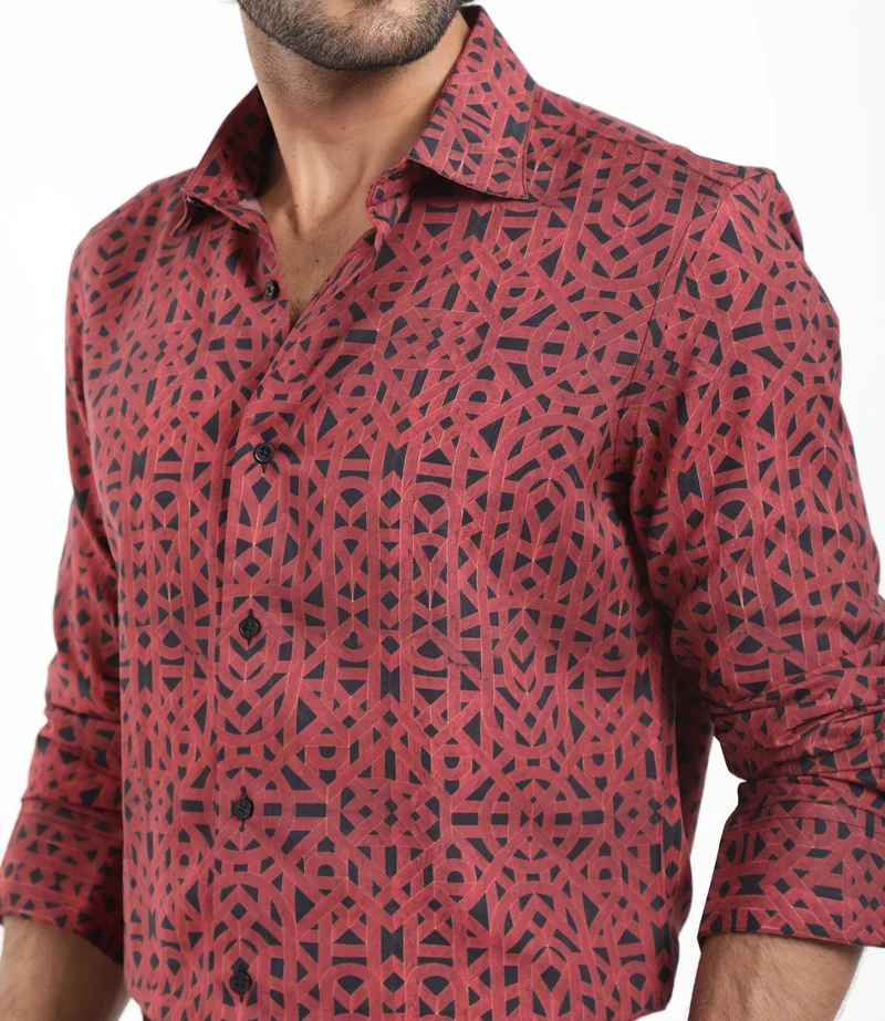 Rare Rabbit Men's Geometric Print Shirt
