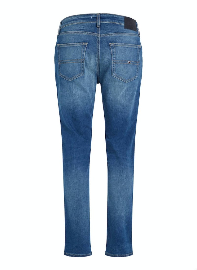 TOMMY JEANS - Men's Ryan Straight Relaxed Fit Faded Jeans, Blue - Image 1