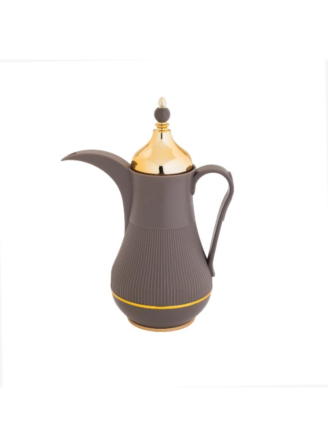 Alaska Dallah Flask Set 2-Piece Brown With Gold - Image 4