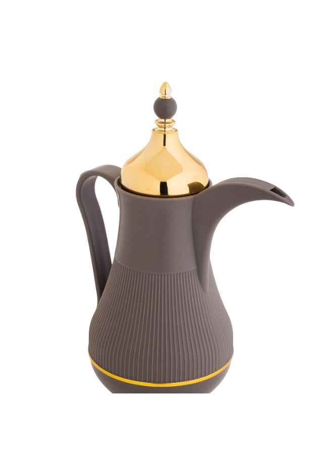 Alaska Dallah Flask Set 2-Piece Brown With Gold - Image 3