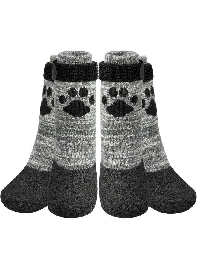 جوارب الكلاب المضادة للانزلاق للأرصفة الساخنة/الباردة لمنع لعق الأقدام، أحذية للأرضيات الخشبية، أحذية مطر للكلاب وحماة الأقدام مع قبضة للكلاب الصغيرة والمتوسطة والكبيرة وكبار السن