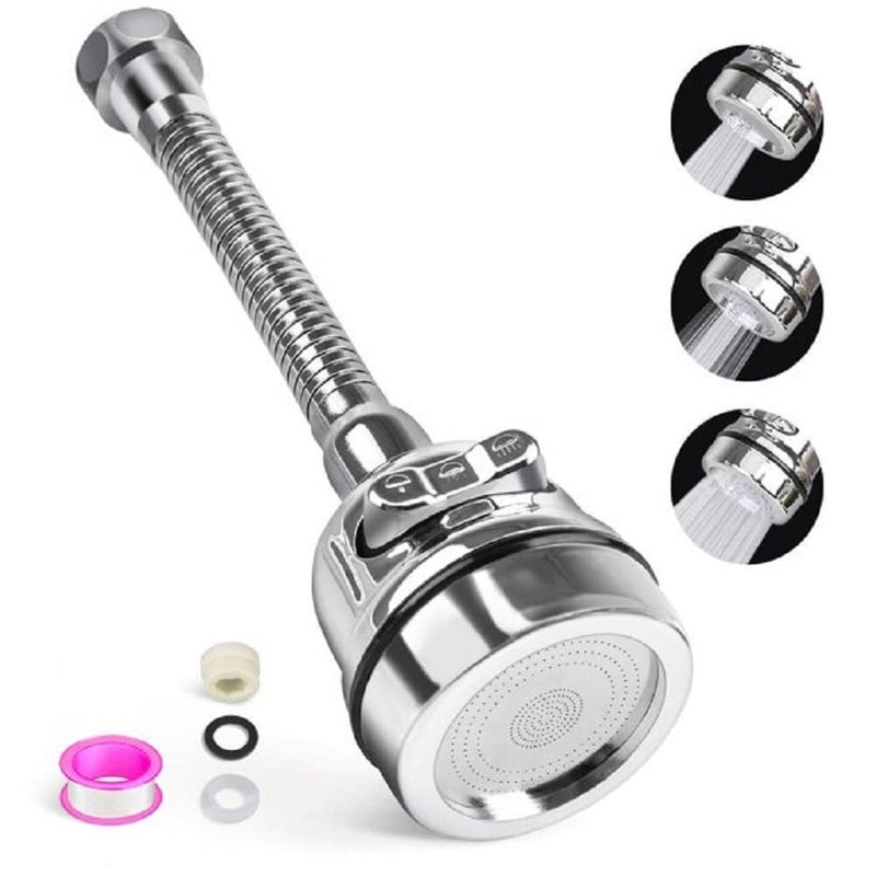 SHFTI Faucet faucet three gears adjustable splash head kitchen sink washbasin extended extension aerator universal FAUCETHEADHARD NOZZERC - Image 1