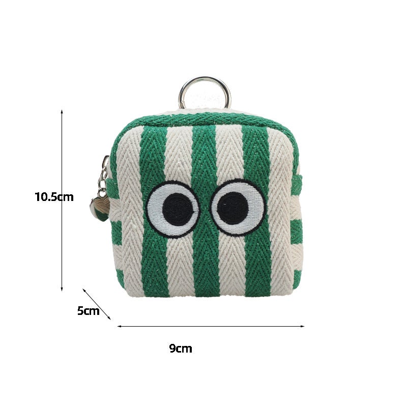 Korean Style Cute Golf Bag Summer Stripe Big Eyes Golf Waist Bag Large Capacity - Image 1