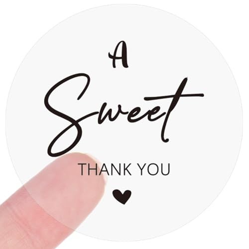 starboling 240Pcs Sweet Thank You Sticker,2Inch Clear Black Envelope Seals,Self-Adhesive Labels for Wedding,Baby Shower,Birthday,Gift Wrapping - Image 1