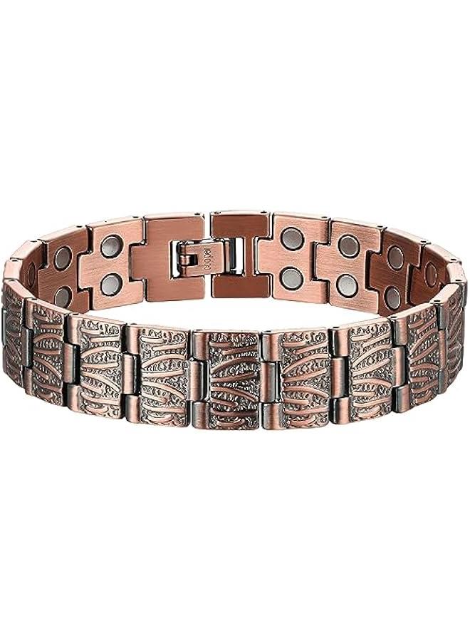 Men's Magnetic Bracelet Pure Copper Magnet Bracelet Energy Jewelry Gift with Adjustment Tool (Copper) - Image 1