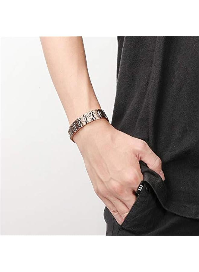 Men's Magnetic Bracelet Pure Copper Magnet Bracelet Energy Jewelry Gift with Adjustment Tool (Copper) - Image 2