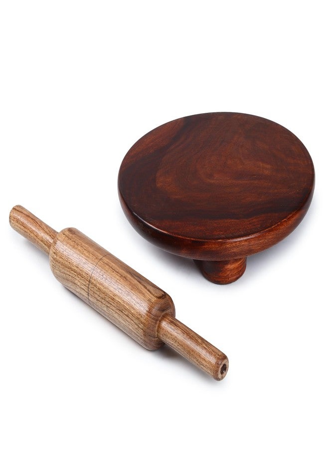 VISMAY'S VISMAY’S Sheesham Wood Chakla Belan Set 9 Inch Rolling Board with 12 Inch Rolling Pin for Roti Chapati Paratha Smooth Finish Anti Slip Polpat Kitchen Essential Set of 2 - Image 5