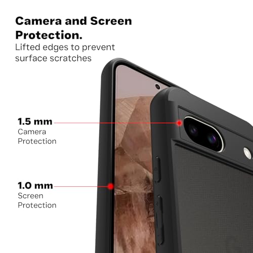 RIGGEAR Shockproof Sleek Hybrid Armor Back Cover Case Compatible with Google Pixel 8a (Smoke Black Matte PC + Black TPU Bumper) - Image 5